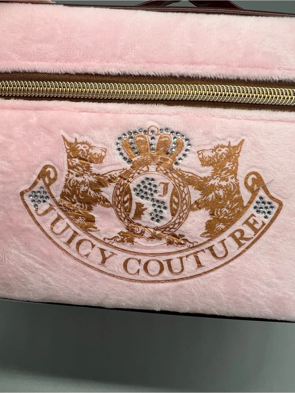 Juicy couture pink velour cosmetics bag